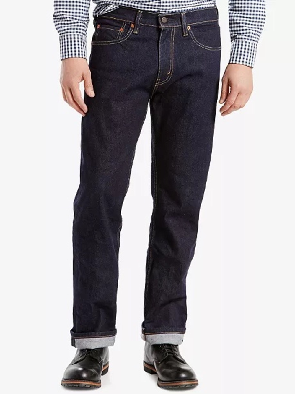Levi's Men's Straight-Leg Regular Dark Indigo Jeans 505 32x30